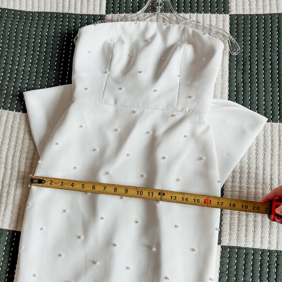 Sachin & Babi Bridal Dress - Strapless Back-Bow Pearl Midi Dress | S6 (Altered) - Picture 8 of 11